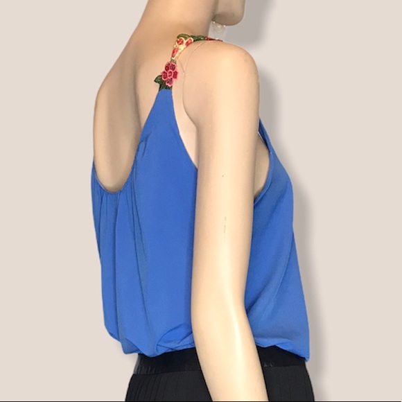 Medium Blue Embroidered Camisole Summer Blouse - Picture 2 of 8